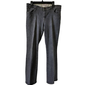 Bisou Bisou Dark Gray Straight Leg Jeans Size 14